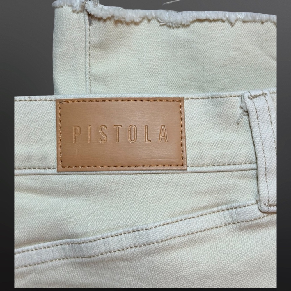 Pistola  (Anthropologie) Lennon High Rise Bootcut Crop Jeans Cream Sandstone 30 - Picture 11 of 16